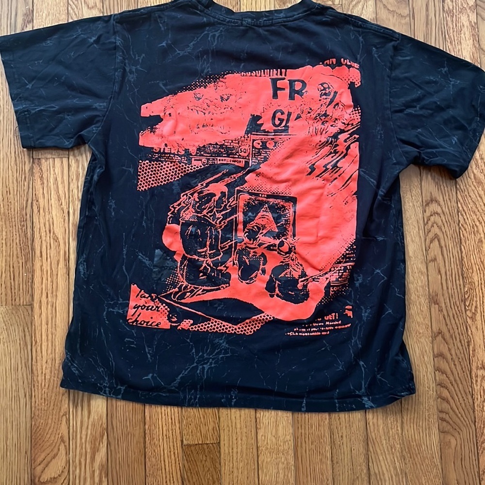 Crown Grade Gothic Horror Streetwear Graphic Tee sz L black red Illuminati Metal